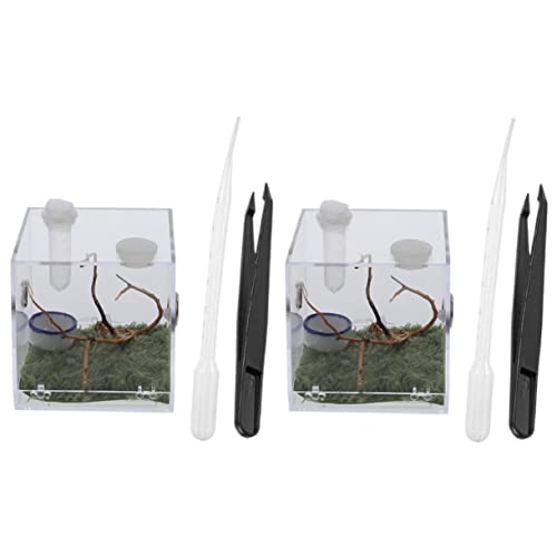 Supvox 2 Sätze Teiliges Acryl Zuchtterrarium mit Futterbox Pinzette und Tropfer Kleines Transparentes Spinnen und Insektengehege für Schnecken Gottesanbeterin und Reptilien Robust und Supvox 2 Sätze Teiliges Acryl Zuchtterrarium mit Futterbox Pinzette und Tropfer Kleines Transparentes Spinnen und Insektengehege für Schnecken Gottesanbeterin und Reptilien Robust und von Supvox