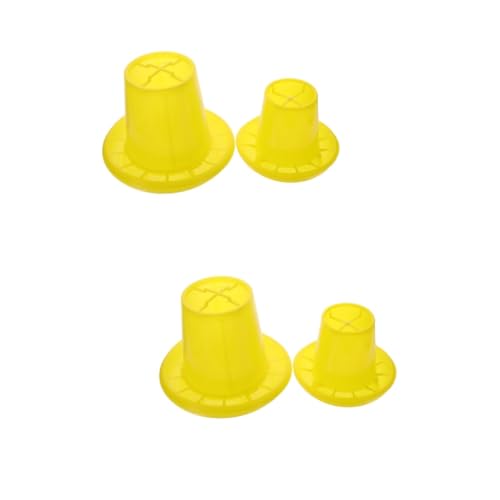 Supvox 2 Sätze Zubringer Hühner Futterautomat Für Haustiere Füttern Geflügel Futterspender Huhn Vogelkäfig Vogelfütterer Tauben Fütterungsboxen Kükenfutter-Set Plastik Yellow 2 Stück * 2 von Supvox
