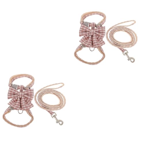 Supvox 2 Sets Katzenleine Haustier Gehleine Seil Hundeleine Katze Verstellbares Geschirr Haustiergeschirr Leine Outdoor Weste Leine Für Welpen Katzengeschirr Gürtel Hase von Supvox
