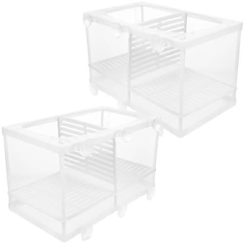 Supvox 2 Stück Aquarium Brutkasten mit Isolation Netz und Saugnäpfen zur Trennung von Babyfischen Schwangeren Fischen und Garnelen im Aquarium von Supvox