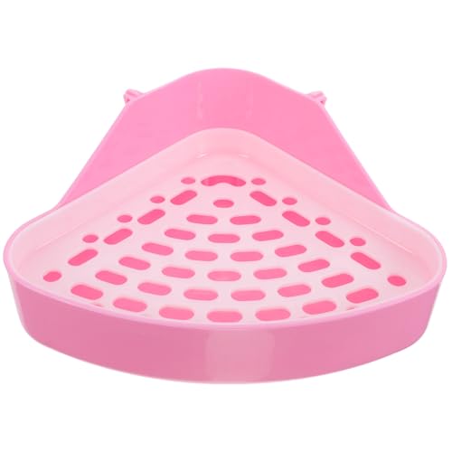 Supvox 2Er-Box Kaninchentoilette Hamster klo hasentoilette Ecktoilette mit Gitter für Kleintiere haustierbedarf überdimensioniert Container Tablett-Box Tagesdecke Spielzeug Plastik Rosa von Supvox