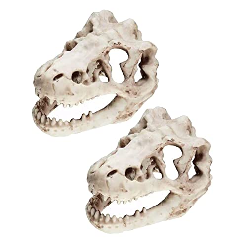Supvox 2 Stück Dinosaurier Harz Schädel wohnungseinrichtung wohnungsdeko Dino schädel Unterwasser Dekoration Tier Schädel Skelett Mini Dinosaurier- -Dekoration Aquariendekoration von Supvox