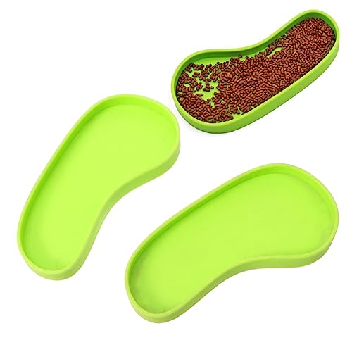 Supvox 2 Stück Futterautomat für Haustiere Essen Reptilienwasser Guinea Schildkröte Platte Wanne Reptilien wasserschale Reptile Water Bowl Raupenfutternapf Wassernapf für Reptilien Green von Supvox