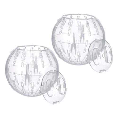 Supvox 2 Stück Hamster- Rennmaus Rad Haustierspielzeug Mit Rad Kleines Hamsterrad Ruhiges Hamsterrad Hamster Laufrad Eidechsenballspielzeug Mausrad Rattenrad Plastik Transparent von Supvox