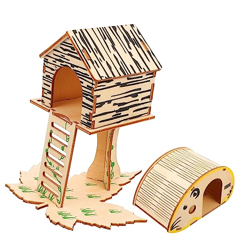 Supvox 1 Hamsterhaus Aus Holz Spielplattform Tierhütte Nest Kletterspielzeug Bewegungsraum Für Kleintiere Supvox 1 Hamsterhaus Aus Holz Spielplattform Tierhütte Nest Kletterspielzeug Bewegungsraum Für Kleintiere von Supvox