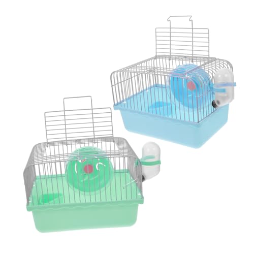 Supvox 2 Stück Hamsterkäfig aus Stabilem Kunststoff und Eisen Tragbar mit Trinkflasche und Laufrad Funktional Gestaltet für Kleine Haustiere als Outdoor-transportbox und Spielgelegenheit Supvox 2 Stück Hamsterkäfig aus Stabilem Kunststoff und Eisen Tragbar mit Trinkflasche und Laufrad Funktional Gestaltet für Kleine Haustiere als Outdoor-transportbox und Spielgelegenheit von Supvox