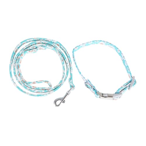 Supvox 2-teiliges Set Aus Halsband Und Leine Für Hunde Verstellbare Größe Laufseil Für Haustiere Lustiges Blumenmuster Und Atmungsaktiv von Supvox