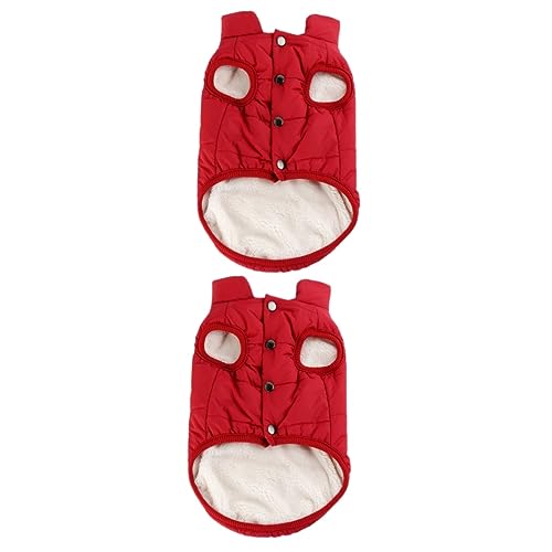 Supvox 2stücke Hundemantel Für Winter Roter Hoodie Für Kleine Hunde Warmes Baumwoll-gepolstertes Hundepullover Für s von Supvox