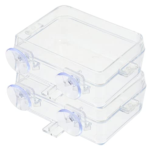Supvox 2 Stück Reptilien Futternapf Transparent mit Saugnapf Praktische Wasserschale und Futterstation für Terrarien Leicht zu Reinigen Geeignet für Schildkröten Eidechsen und Geckos von Supvox