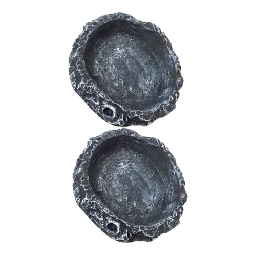 Supvox 2 Stück Reptilien Wassernapf Kleine Futterschale mit Stabilem Anti Umkippen Boden Rundes Futter Wasserschälchen für Schildkröten Echsen Schlangen und Kriechtiere im Terrarium und von Supvox