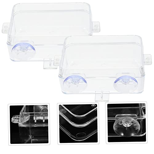 Supvox 2 Stück Teiliges Reptilien Futter und Wassernapf mit Saugnapf Wasserdichter Wandmontierbarer Futternapf aus Robustem Kompakt für Terrarien und Reptilienpflege Transparent Leicht zu von Supvox