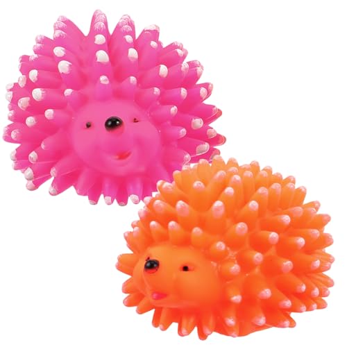 Supvox 2 Stück Teiliges Welpen kauspielzeug aus Langlebigem Latex Quietschendes Igel kau Zahnpflege Robustes Pet Teething Toy für Kleine und Mittelgroße Hunde Fördert Zufällige Farbe von Supvox
