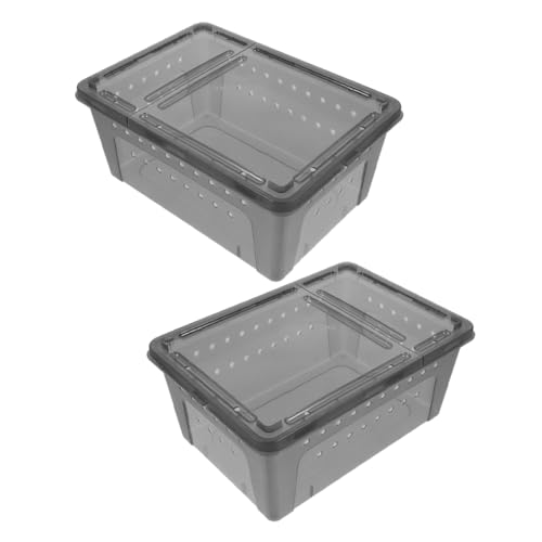Supvox 2 Stück Tragbare Kunststoff Habitat Box für Echsen Spinnen und Frösche mit Doppeltem Zugang für Einfache Pflege und Stressreduktion von Supvox