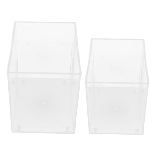 Supvox 2 Stück Transparenter Tisch Aquarium für Betta Fische oder Schildkröten Kompaktes Rimless Design für Einfache und Pflege von Supvox