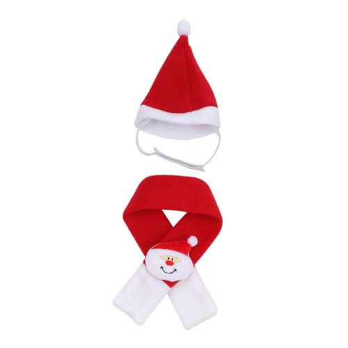 Supvox 2 Stück Weihnachtshaustier Weihnachtsmützen Kätzchen Kostüm Weihnachts Party Weihnachten Kleidung Haustier-Weihnachtskostüme Haustier weihnachtsschal mütze Single-Face-Fleece rot von Supvox