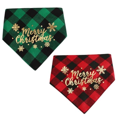 Supvox 2 Stücke Dreieckstuch für Haustiere Hundekostüme Halstuch für Haustiere Hundedecke hundeschal Weihnachten Dog Bandana handtuchklammern Weihnachtshundehalstuch Haustier-Lätzchen rot von Supvox