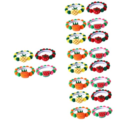 Supvox 20 STK Obsthalsband für Haustiere Mädchen Halskette kleine Hundehalsbänder tiermotive waschbare welpen Erdbeerdekor Katzenhalsband mit Fruchtdesign Katze Halsverzierung von Supvox