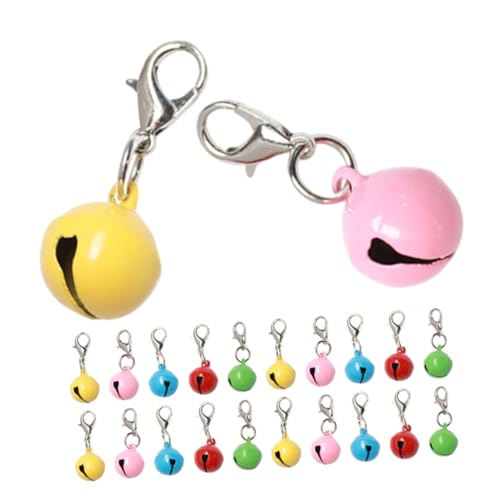 Supvox 20 Stück Teiliges Bunte Glocken mit Karabinern für Katzen Hundehalsbänder Schlüsselanhänger DIY Zubehör Dekorative Glöckchen für Haustierkragen Einfache Befestigung Vielseitig von Supvox