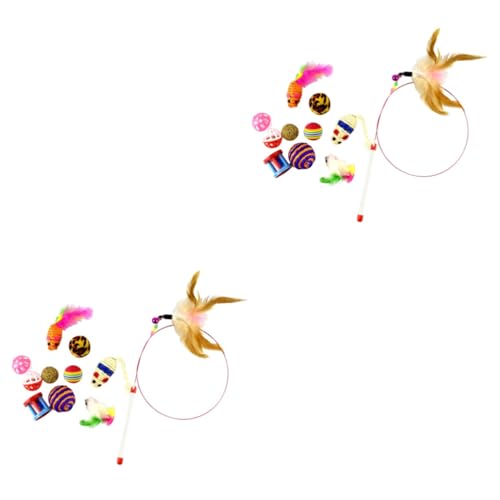 Supvox 22stücke Teiliges Katzenspielzeug Interaktiver Angel Und Bällen Farben Zufällig Für Spiel Und Bewegung Für Katzenhaltung von Supvox