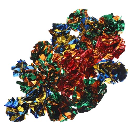 Supvox 25 Stück Teiliges Katzen Bunte Crinkle Bälle mit Knistergeräusch Interaktive Selbstbeschäftigende Katzenspielzeuge für Kätzchen Fördert Bewegung und von Supvox