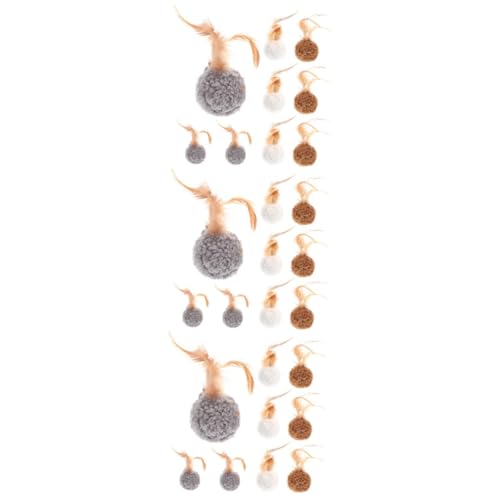 Supvox 27 STK Plüschkugel schönes Katzenspielzeug Plüsch-Katzenball Kätzchen Pompon Spielzeug interaktives katzenspielzeug Interactive cat Toy Kleiner Katzenball Plüsch-Kätzchen-Spielzeug von Supvox