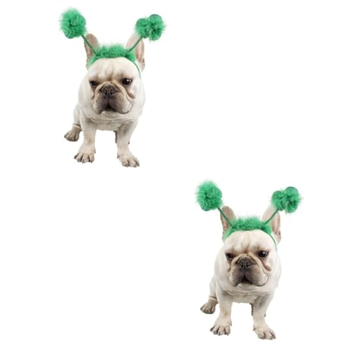 Supvox 2St Haustier Stirnband Verstellbarer Schultergurt brillenband verstellbar St. Patricks Day Hundekostüm Kleeblatt-Kostüm Tiara Hundekopfschmuck Haustier Kopfschmuck der Hund Kleid von Supvox