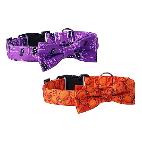 Supvox Halloween Pet Decor Hundehalsband Abnehmbare Schleife Haustier Halloween Supplies Weiche Baumwolle Polyester von Supvox