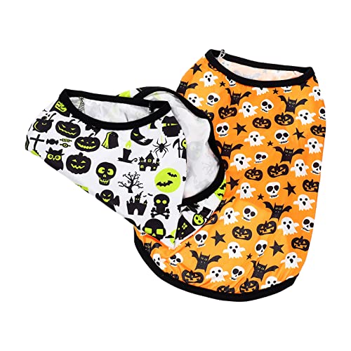 Supvox 2St Haustierweste Halloween-Haustierkostüm Halloweenkostüm Hundekürbis-Shirt Welpe Halloween Costume Halloween Kleidung Halloween-Hundekleidung Atmungsaktive Hundeweste Polyester von Supvox