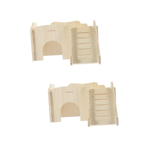 Supvox 2 Stücke Elegante Holz Hamster Spielhaus Chinchilla Käfig Spielzeug Sicher Hideout Für Haustiere von Supvox