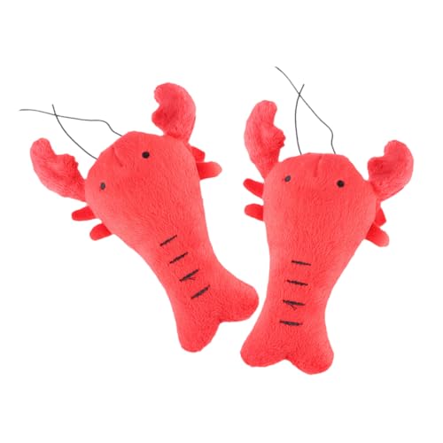 Supvox 2St Hund Plüschtier Crinkle Hundespielzeug Cartoon Hund Beißspielzeug Hunde Lobster Spielzeug Plüschspielzeug für Hunde Quietscher für Hundespielzeug Hund lustiges Spielzeug rot von Supvox