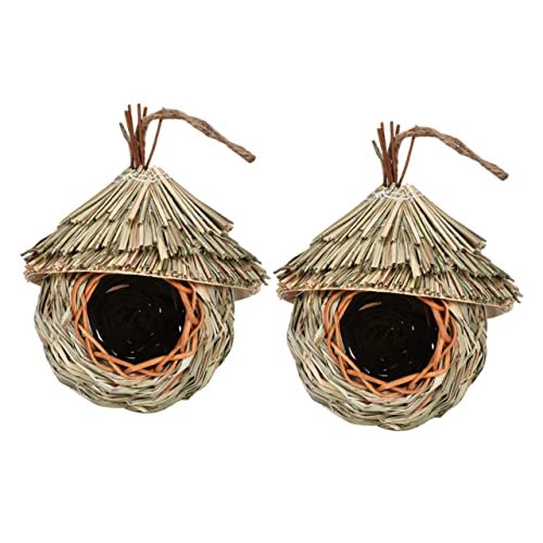 Supvox Delicate Bird Vogelhaus Aus Stroh Für Kolibris Und Papageien 2er-Pack Wetterfest Leicht Zu Reinigen Supvox Delicate Bird Vogelhaus Aus Stroh Für Kolibris Und Papageien 2er-Pack Wetterfest Leicht Zu Reinigen von Supvox
