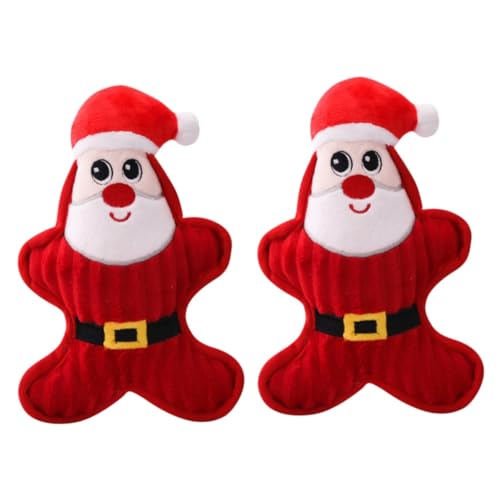 Supvox 2stücke Adorable Sound Toys Plüschspielzeug Für Hunde Weihnachtsmann-Design Interaktives Kau Und Spielzeug Für Haustiere Fördert Spielverhalten Und Langeweile von Supvox