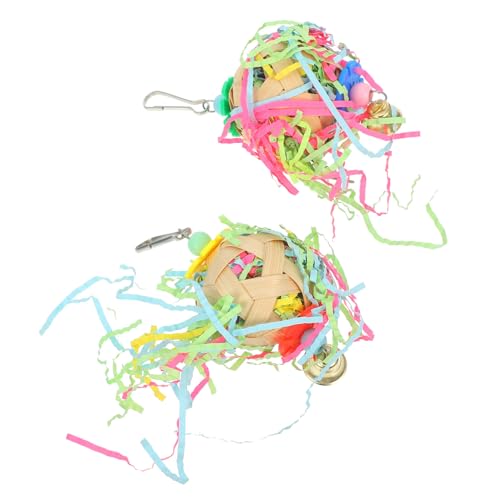 Supvox Exquisites Vogelspielzeug-Set Kauspielzeug Zum Aufhängen Für Papageien Robustes Vogel-zerkleinerungsspielzeug Glocke Für Vogelkäfig von Supvox