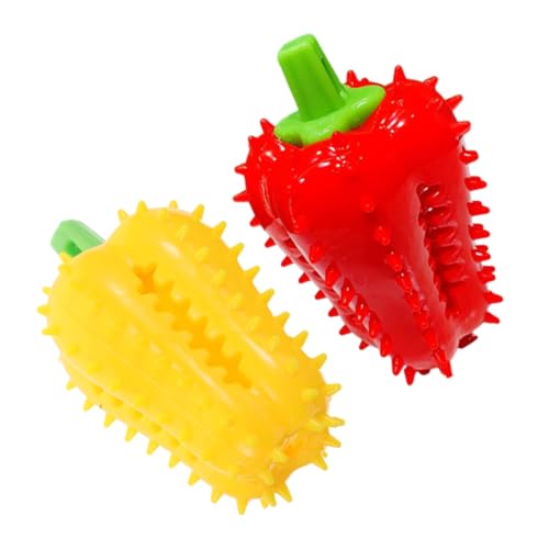 Supvox 2Stücke Interaktives Hundefutter Puzzlespielzeug Chili Pfeffer Design Zahngesundheit Fördern Selbstunterhaltungs für Langlebig und Duftstimulierend von Supvox