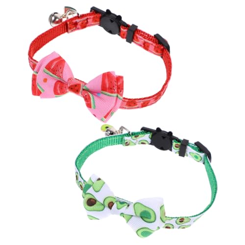 Supvox Katzenhalsband Mit Fliege Aus Baumwollmaterial Bequemes Haustierhalsband Mit Glöckchen Für Weibliche Katzen von Supvox
