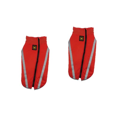 Supvox 2st Haustierkleidung Jacke Für Kleine Hunde Reflektierende Jacke Wärmende Weste Warm Welpen Mäntel Kleine Hunde-Outfits Warnweste Kleine Hundekleidung Winter Rot Mantel von Supvox
