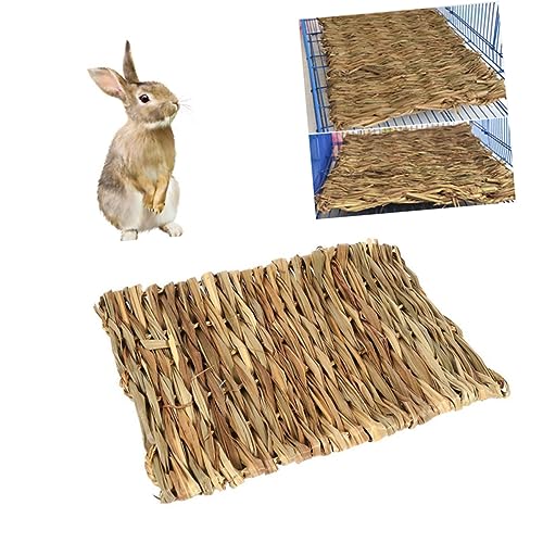 Supvox Pet Pad Grasmatten – 2 Seegrasmatten Sicher Und Essbar Für Welpen Hunde Hamster Chinchillas Meerschweinchen von Supvox