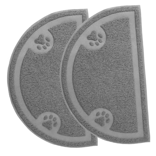 Supvox 2stücke Katzenstreu Matte rutschfeste Katzenstreuunterlage Halbkreis-Design Für Verschiedene Katzenklo Sorgt Für Stabilität Und Beim Katzentoilette von Supvox