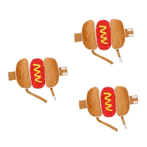 Supvox 3 STK Verwandlungskostü Für Haustiere Katzen-Cosplay Hunde-Outfits Katzen-Halloween-kostüme Halloween-Shirts Faltbare Haustier-weihnachtskleidung Baumwolle Hotdog Haustierzubehör von Supvox