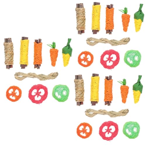 Supvox 3 Sätze Hamster-Spielzeug Hamster Spielzeug Kaninchenspielzeug Spielzeug für Kaninchen Nymphensittich Leckereien spielzeuge Snacks Hasenspielzeug Tierzähne Spielzeug Kleine Tiere von Supvox