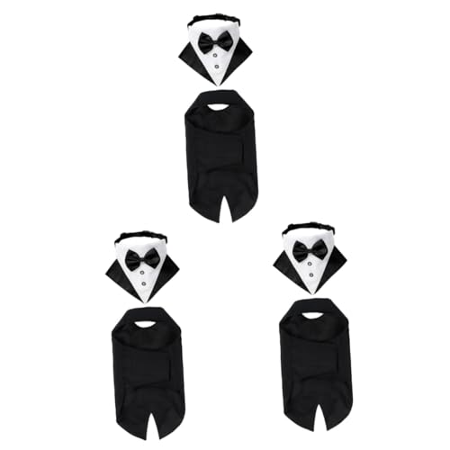 Supvox 3 Sätze Hundeanzug Haustier-Hemd Mit Fliege Haustier Arzt Haustier Tuch Kleider Trendig Trendige Kleidung Tank-top-Bluse Jungenkleidung Jungenhemd Baumwolle Halloween Halsband von Supvox