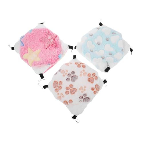 Supvox 3 Stück Doppellagige Plüsch-hängematte für Kleintiere Warme Haustierhängematte für Hamster Eichhörnchen Zuckergleiter mit Weichem Fleece für Gemütlichen Winterschlaf von Supvox