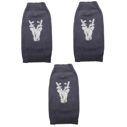 Supvox 3 Stücke Männlich Weiblich Tuch Weihnachten Elch Muster Warme Haustier Kleidungsstück Entzückende Pullover Welpen Kostüm Größe M von Supvox