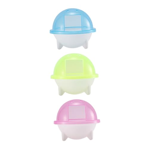 Supvox 3 Stück Hamster Sandbad Kleintier Badewanne mit Deckel Langlebig und Leicht zu Reinigen Geeignet für Hamster Mäuse und Kleine Nager Fördert Fellpflege und Stressabbau Transparent von Supvox