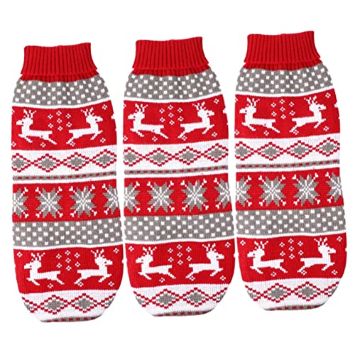 Supvox 3stücke Weihnachtlicher Hundepullover Mit - Warmes Bequemes Strickdesign Für Kleine Und Mittelgroße Hunde Für Festlichkeiten Und Partys von Supvox