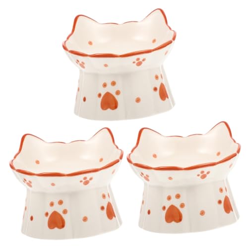 Supvox 3 Stück Katzennapf Keramik Futternapf Nackenschutz von Supvox