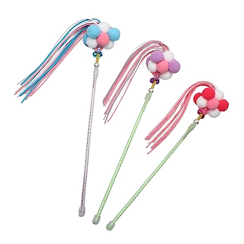 Supvox 3stücke Katzenspielzeug Mit Plüschbällen Und Quasten Interaktive Katzenangel Für Katzen Und Kätzchen Blau Rot Für Spielspaß Und Bindung von Supvox