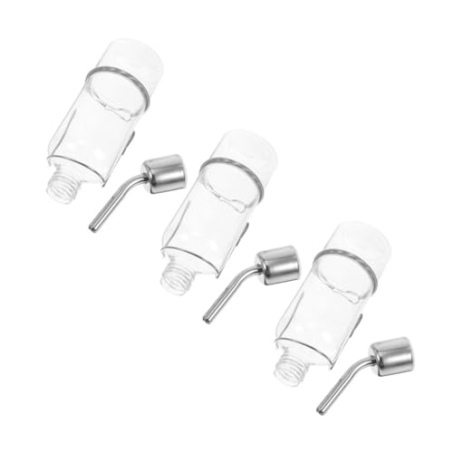 Supvox 3 Stück Kleintier Wasserflaschen aus Edelstahl Auslaufsicherer Trinkspender für Kaninchen Katzen und Kleine Hunde Leichter Hygienischer Wasserspender für Haustiere von Supvox