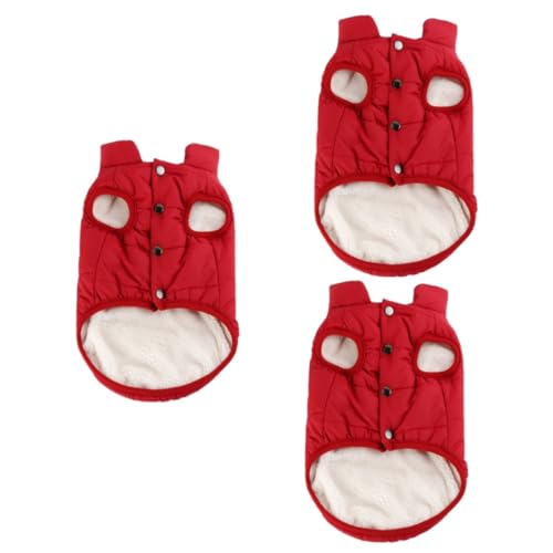 Supvox 3stücke Pet Winter Hoodie Für Kleine Hunde Warmes Baumwoll-Mantel Für Welpen Wasserdichtes Design Rot s Für Und Tägliche Aktivitäten von Supvox