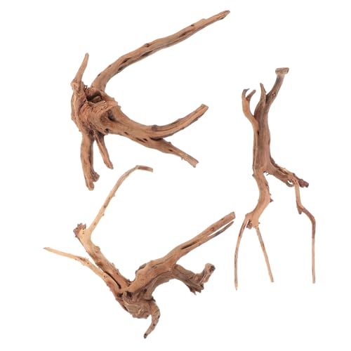 Supvox 3 Stück Teiliges Aquarium Driftwood Natürliche Baumzweige Dekorativ für Fischbecken und Terrarium Geeignet Lebensechte Aquarien Dekoration mit Stabilem Stand Verschiedenen von Supvox